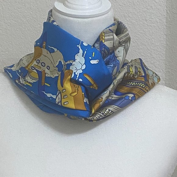 Hermes 90cm Silk Scarf La Legende du Cheval a Plumes by Ugo Gattoni - Picture 6 of 7